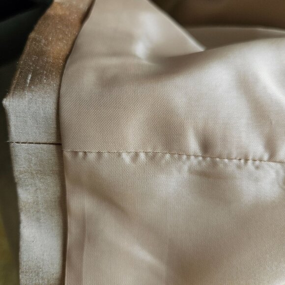 Linda Allard/Ellen Tracy SZ 10 100% Silk Shiny Tan Gold Blazer Designer Classic - Picture 12 of 13